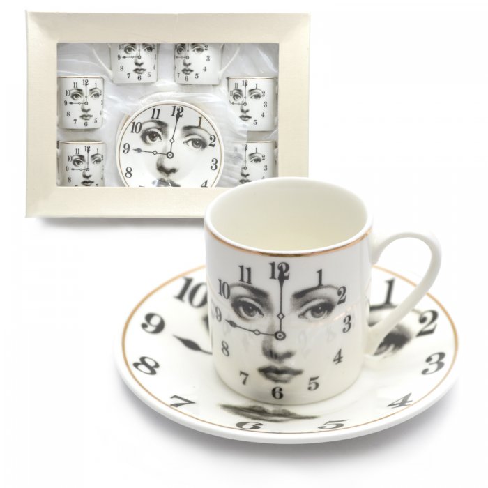 SET ROMA X6 FASHION COOK - POCILLO DE CAFE Y PLATO PORCELANA