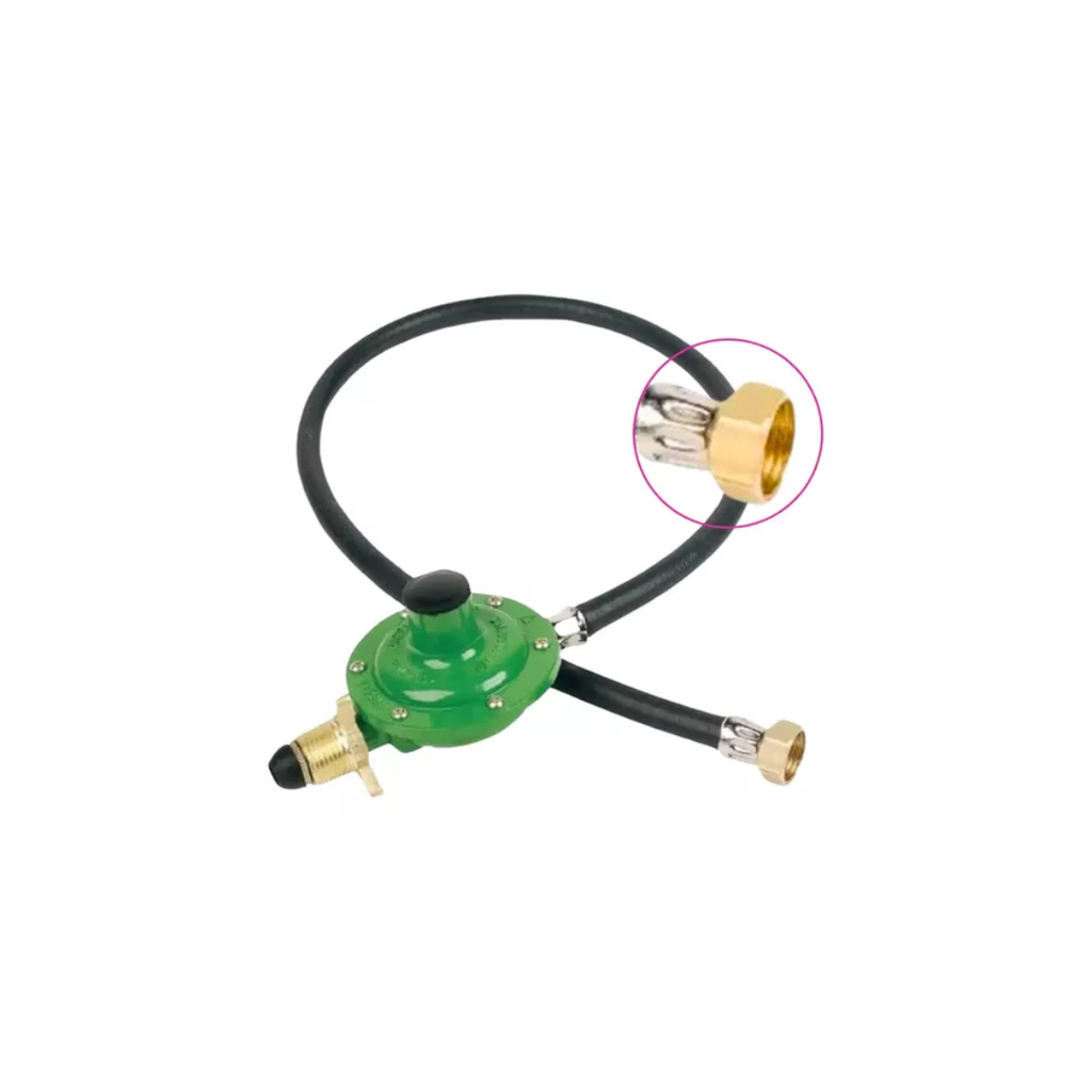 REGULADOR PARA GARRAFA DE 10 KG CON MANGUERA 1MTS BROGAS