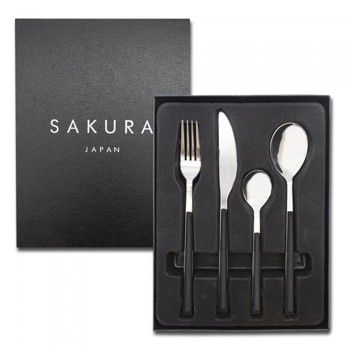 SET DE CUBIERTOS SAKURA BLACK 24 PIEZAS COLOR