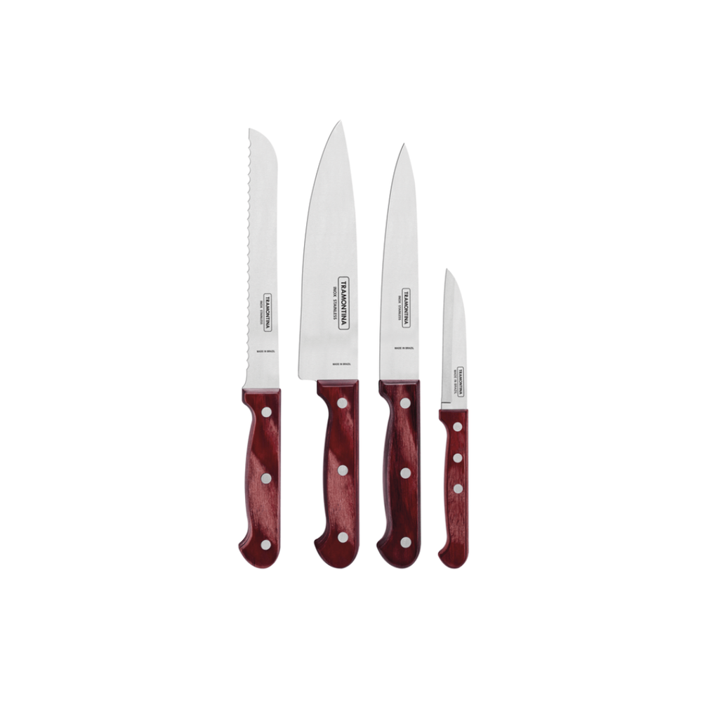SET 4 CUCHILLOS TRAMONTINA POLYWOOD