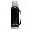 TERMO SAKURA CLASICO - ACERO INOXIDABLE - 1LT - NEGRO