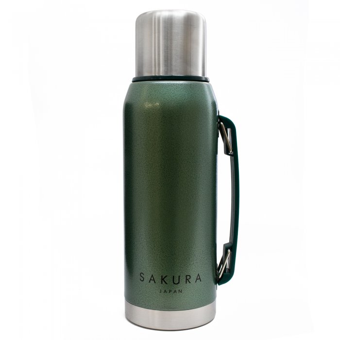 TERMO SAKURA CLASICO - ACERO INOXIDABLE - 1LT - VERDE