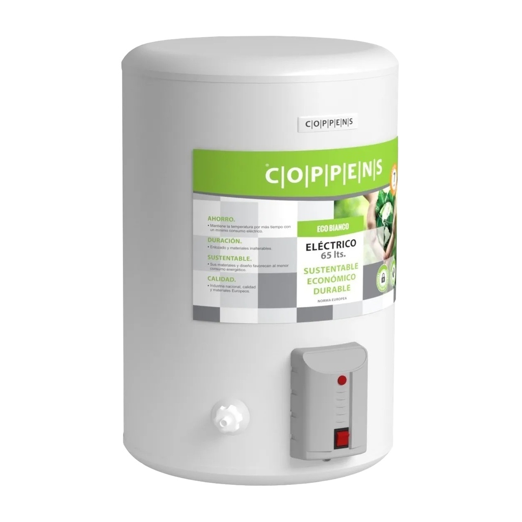 TERMOTANQUE COPPENS ELECTRICO ECOBIANCO 65LTS