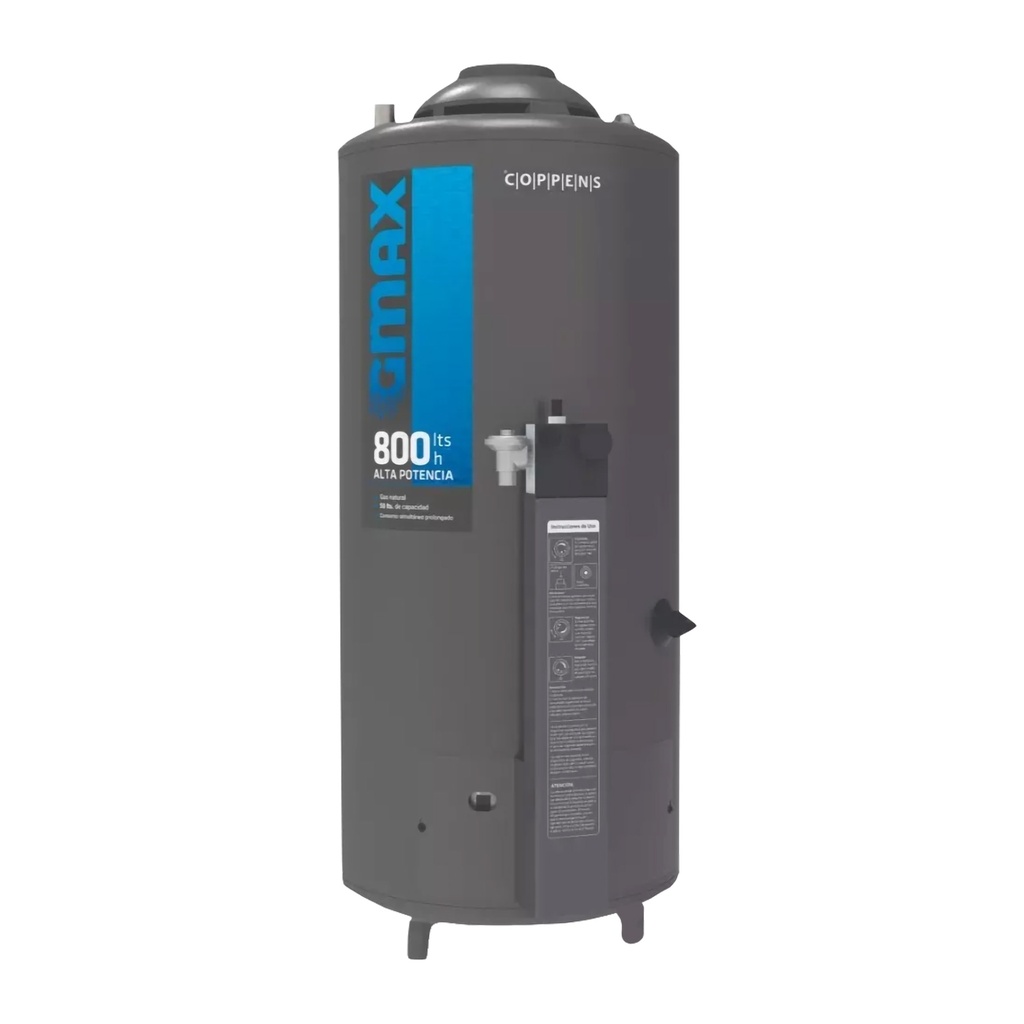 TERMOTANQUE GMAX800 ALTA POTENCIA 50LT GAS NATURAL