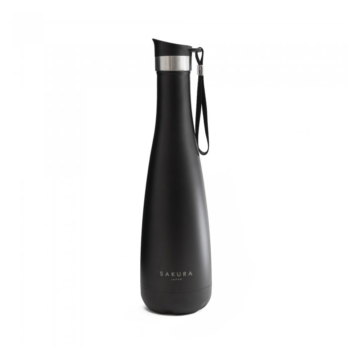 BOTELLA TERMICA SAKURA WAVY - 750ML - NEGRO