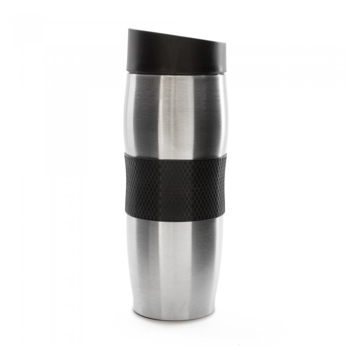 JARRO TERMICO ACERO INOX NEGRO CON BOTON 400 ML