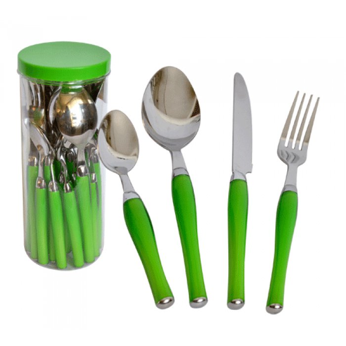 CUBIERTOS 24 PZAS GREEN TUBO