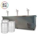 HELADERA MOSTRADOR CIEGO CERVEZA 8 BARRILES CERVEZA 2.40MX0.70M C/COMBISTATO - ACERO INOXIDABLE - (2 PUERTAS+CUBRE) (1/2HP)