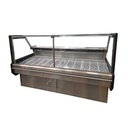 HELADERA BATEA EUROPA 2.05MT VIDRIO PLANO BASE ACERO INOX CON COMBISTATO