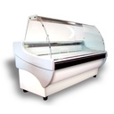 HELADERA BATEA LATERAL PVC VIDRIO CURVO 1.25 M