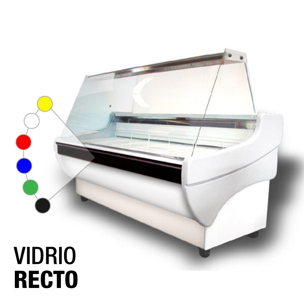 HELADERA BATEA LATERAL PVC VIDRIO RECTO 1.25 M