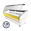HELADERA BATEA LATERAL CHAPA VIDRIO CURVO ECO 1.25 M