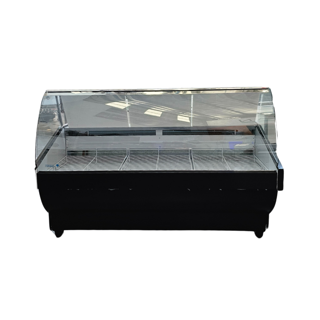 HELADERA BATEA LATERAL CHAPA VIDRIO CURVO ECO BLACK 1.25 M
