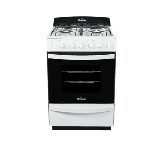 [FLO007] COCINA A GAS 5516F BLANCA 56CM VAL/SEG HORNALLAS Y HORNO EASY CLEAN CAJON PARRILLA REBATIBLE