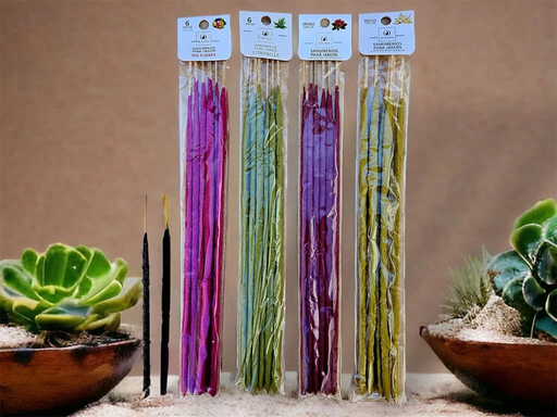 SAHUMERIOS LARGOS TRIPLE EMPASTE JARDIN X 6 VARILLAS  -CITRONELLA
