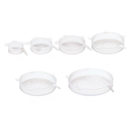 [FAS158] SET X6 TAPAS DE SILICONA TRANSPARENTES