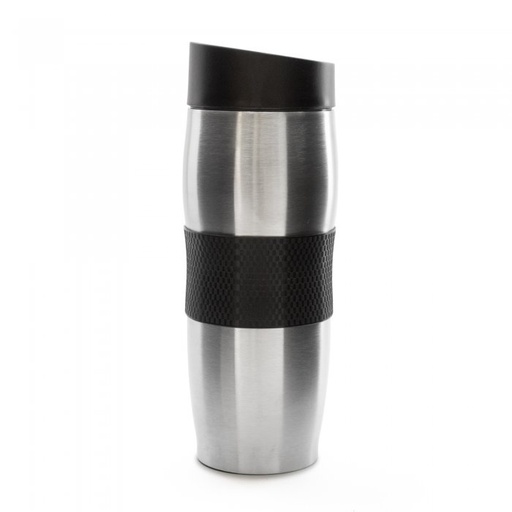 [FAS099] JARRO TERMICO ACERO INOX NEGRO CON BOTON 400 ML