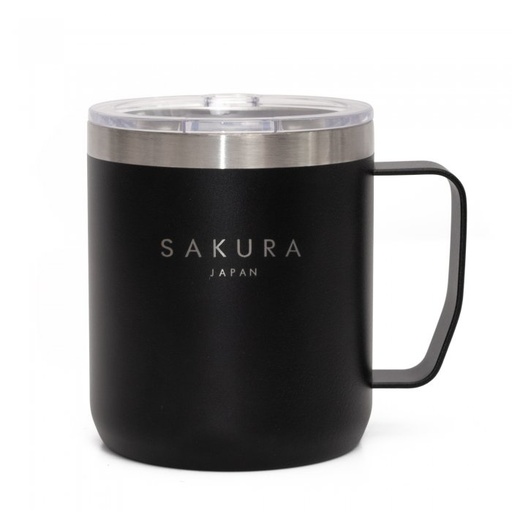 [FAS180] JARRO MUG TAZA TERMICA SAKURA NEGRO