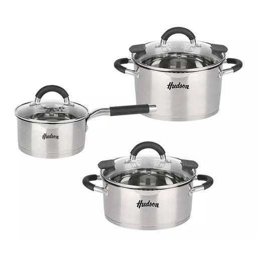 [HUD005] BATERIA HUDSON - 6 PIEZAS - ACERO BLACK