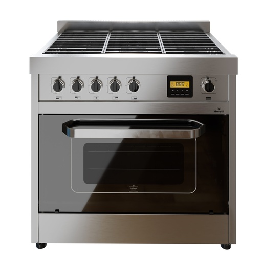 [MOR060] COCINA VINTAGE 900 CON PLACA - COLOR NEGRO - PUERTA VISOR - REJA VITRIFICADA - ENCENDIDO ELECTRONICO EN HORNO Y HORNALLAS - LUZ EN HORNO - GRILL - QUEMADORES DE ALUMINIO Y TRIPLE CORONA