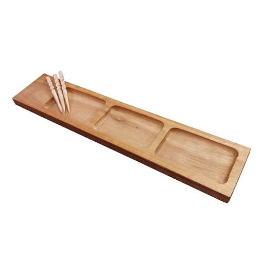 [MAD001] COPETINERA MADERARTE 3 CALADOS - 9X45CM + PINCHES