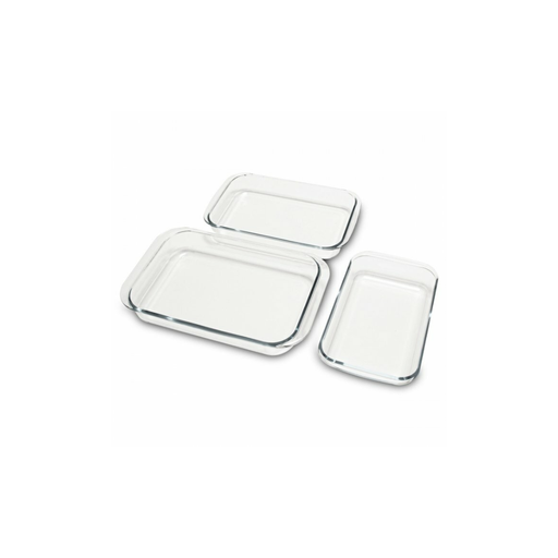 [FAS154] SET 3 FUENTES DE VIDRIO TEMPLADO FASHION COOK