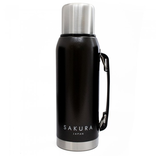 [FAS186] TERMO SAKURA CLASICO DE ACERO INOXIDABLE 1 LT. NEGRO COLOR